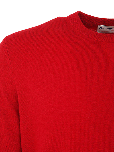 Shop Ballantyne Cashmere Round Neck Pullover In Ruby