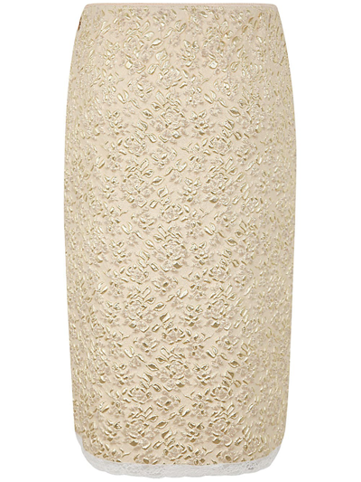 Shop N°21 Jacquard Pencil Skirt In Yellow Gold