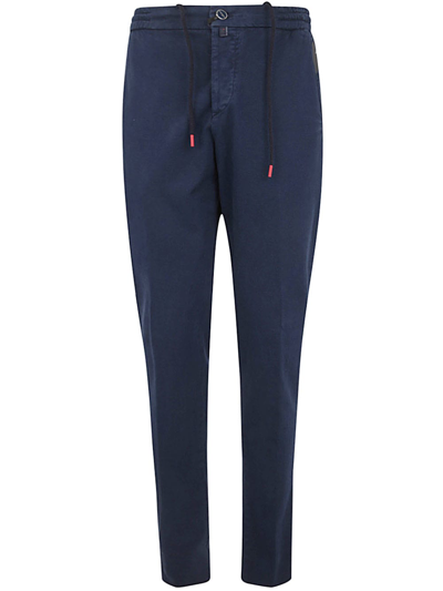 Shop Kiton Pants With Coulisse In Blue