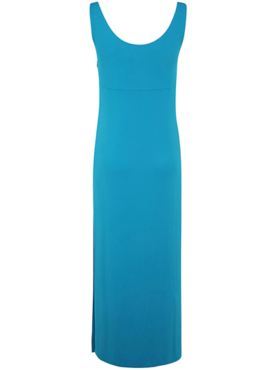 Shop Versace Gown Tessuto Jersey Opaco In Mediterranean Blue