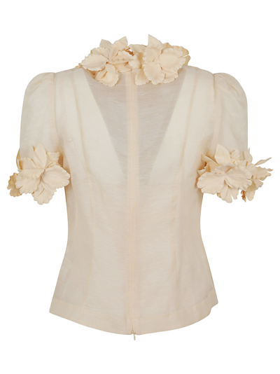 Shop Zimmermann Luminosity Liftoff Flower Top In Crm Cream