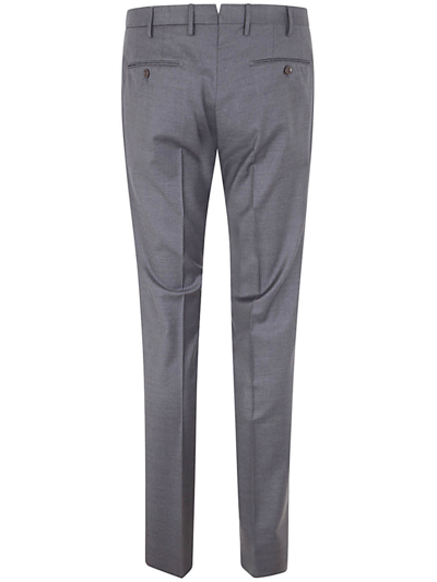 Shop Incotex Wool Classic Trousers In Medium Grey