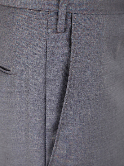 Shop Incotex Wool Classic Trousers In Medium Grey