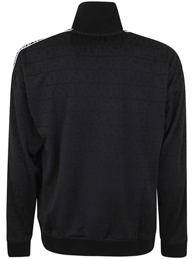 Shop Versace Sweatshirt Ecofriendly Techno Jacquard Fabric With Logo Stainless Bands In Black