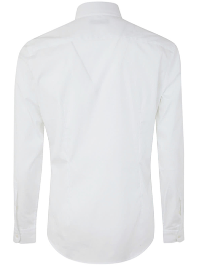 Shop Fay New Button Down Stretch Popeline Shirt In White