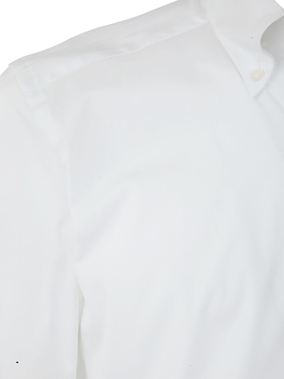 Shop Fay New Button Down Stretch Popeline Shirt In White