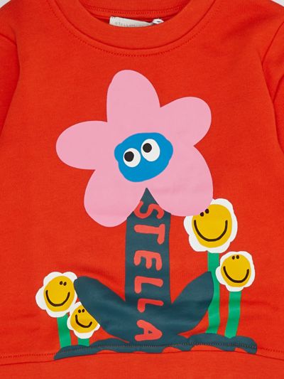 Shop Stella Mccartney Cotton Sweatshirt In Arancione