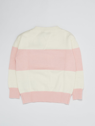 Shop Moschino Knitwear Top-wear In Bianco-rosa
