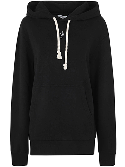 Shop Jw Anderson Anchor Embroidery Hoodie In Black