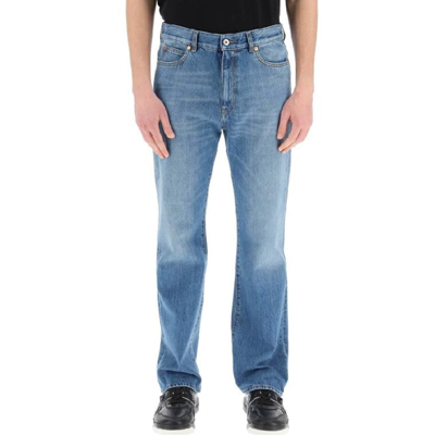 Shop Valentino Cotton Denim Jeans In Blue