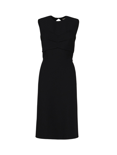 Shop Sportmax Dress With Inlay And Back Cut Out In Black