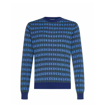 Shop Malo Cotton Sweater In Blue