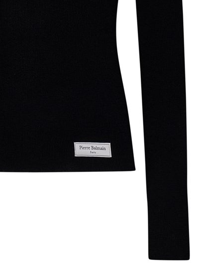 Shop Balmain Pb Sweater In Black