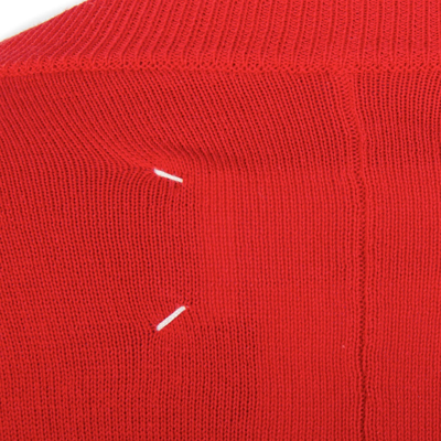 Shop Maison Margiela Rib Knit Jumper In Red