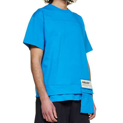Ambush Waist Pocket T-shirt Deep Water White As In Blue