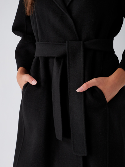 S Max Mara Short Double-faced Wool Coat In Black