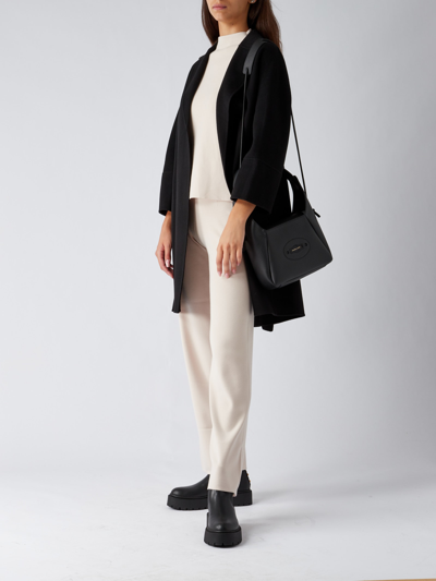 S Max Mara Short Double-faced Wool Coat In Black