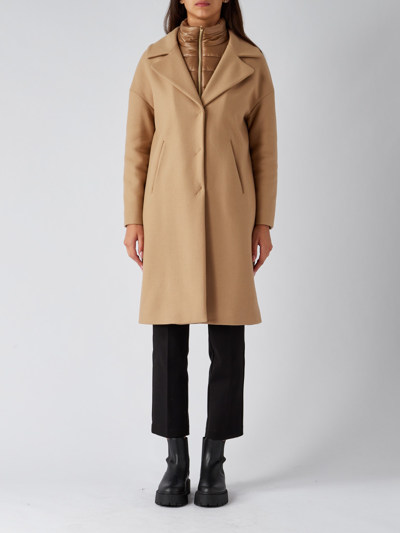 Herno Ecowool Coat In Sabbia