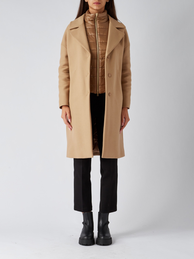 Herno Ecowool Coat In Sabbia