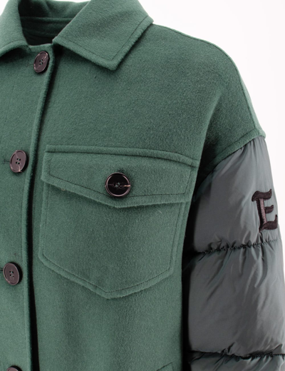 Shop Ermanno Firenze Down Jacket In Verde Bosco