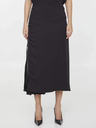 Shop Jil Sander Zipped Midi Skirt In Black
