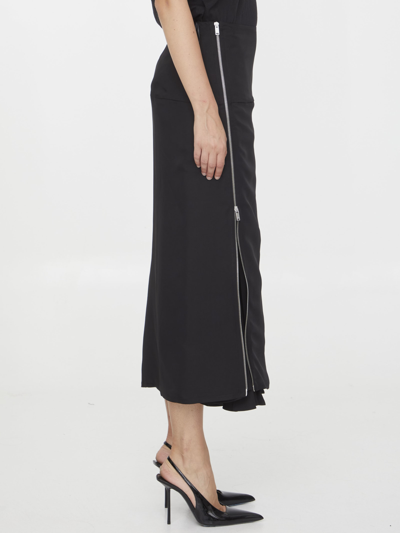 Shop Jil Sander Zipped Midi Skirt In Black