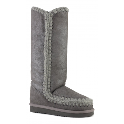 Shop Mou Grey Eskimo Boots In Gray