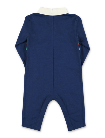 Shop Gucci Baby Interlocking G Jumpsuit In Blue