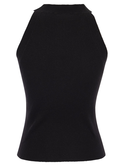Shop Brunello Cucinelli Sparkling Lightweight Cashmere And Silk Ribbed Knit Top In Black