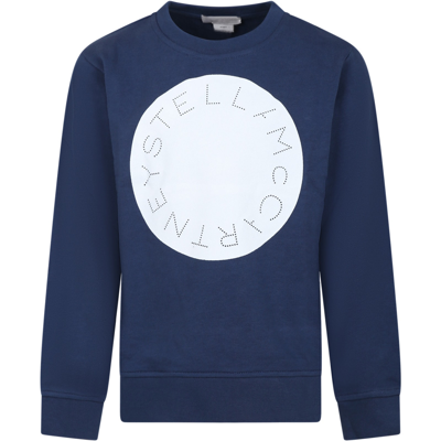 Shop Stella Mccartney Blue Sweatshirt For Boy With Logo