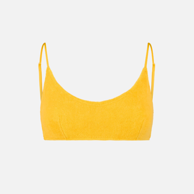Mc2 Saint Barth Woman Yellow Terry Bralette Swimsuit In Yellow