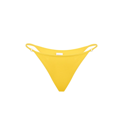 Shop Mc2 Saint Barth Woman Yellow Ribbed Cheeky Swim Briefs