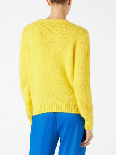 Mc2 Saint Barth Woman Yellow Brushed Sweater With Embroidery