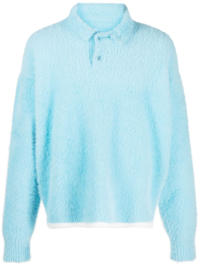 Shop Jacquemus Blue Le Polo Neve Polo Sweater