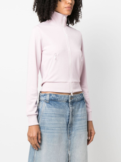 Shop Courrèges Zip-up Cropped Jacket In Pink