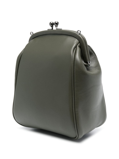 Shop Yohji Yamamoto Semi Gloss Leather Crossbody Bag In Green