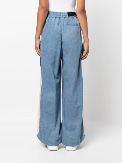 Shop Amiri M.a. Chambray Track Pants In Blue