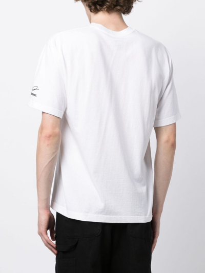 Shop Neighborhood X Dsc Shark-print Cotton T-shirt In White