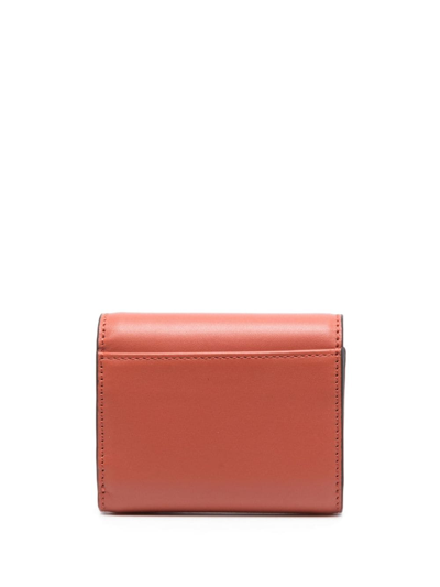 Shop Furla Small Camelia Tri-fold Leather Wallet In Brown