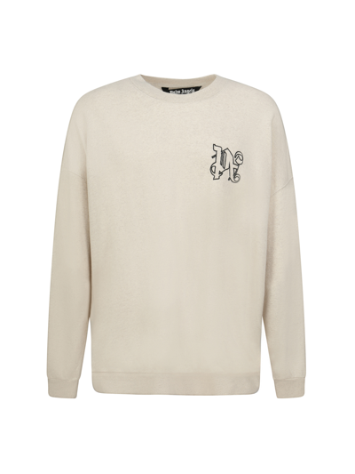 Shop Palm Angels Sweatshirt In Beige Bla