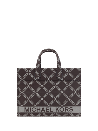 Shop Michael Kors Gigi Tote Bag In Choc Multi