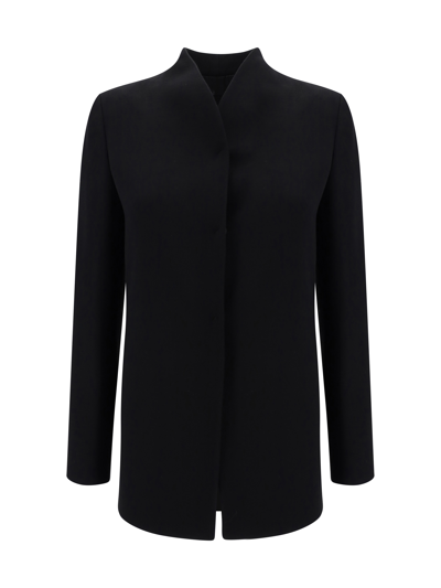 Shop Giorgio Armani Blazer Jacket In Black Beauty