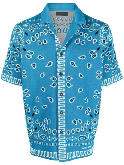 Shop Alanui Bandana Print Shirt In Clear Blue