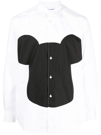 Shop Comme Des Garçons Disney Print Cotton Shirt In White