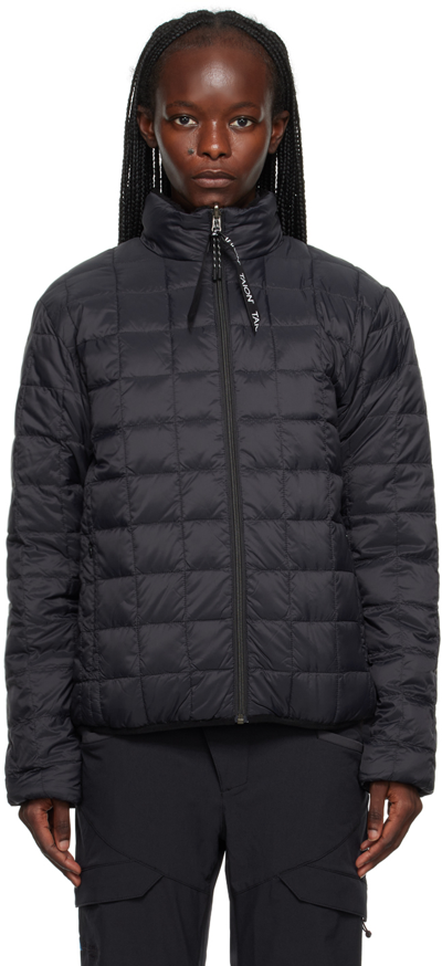 Shop Taion Black Boa Reversible Down Jacket In Black×bk/bk