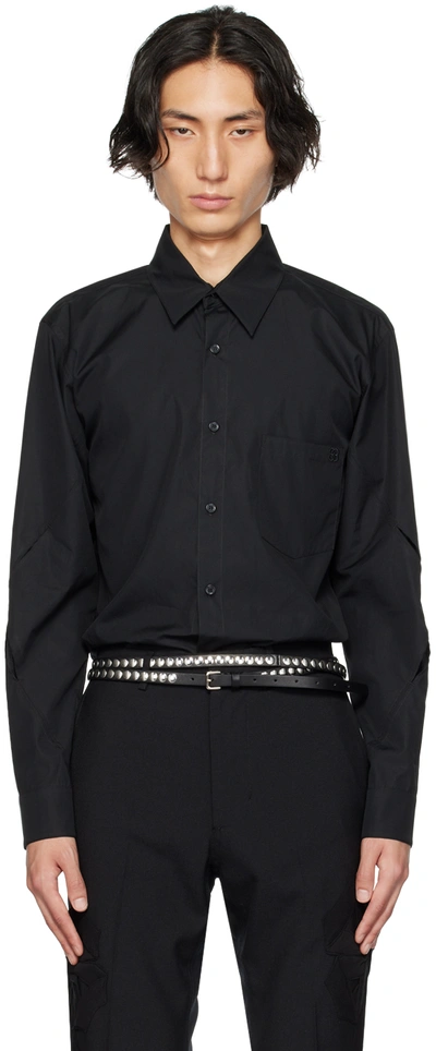Stefan Cooke Black Slash Monogram Shirt In Black