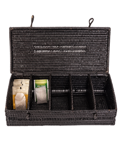 Shop Artifacts Trading Company Rattan 5 Section Tea Box With Lid In Tudor Black