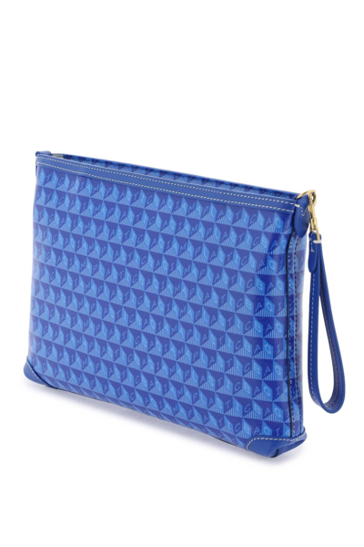 Shop Anya Hindmarch I Am A Plastic Bag Eyes Pochette In Blue