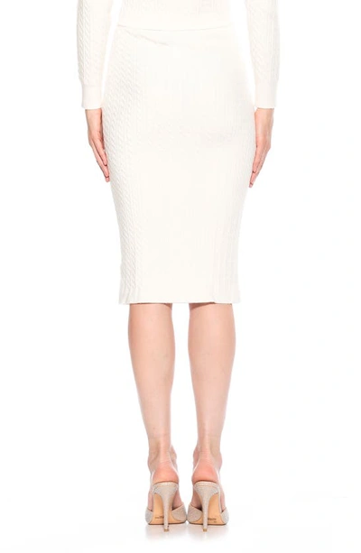 Shop Alexia Admor Zion Cable Knit Midi Skirt In Ivory