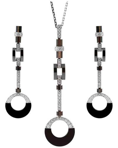 Shop Cartier 18k 2.46 Ct. Tw. Diamond Drop Necklace & Earrings (authentic Pre-  Owned)